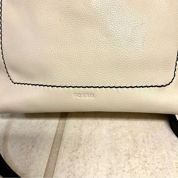 Fossil Amelia Python White Leather Crossbody Handbag - Picture 3 of 13